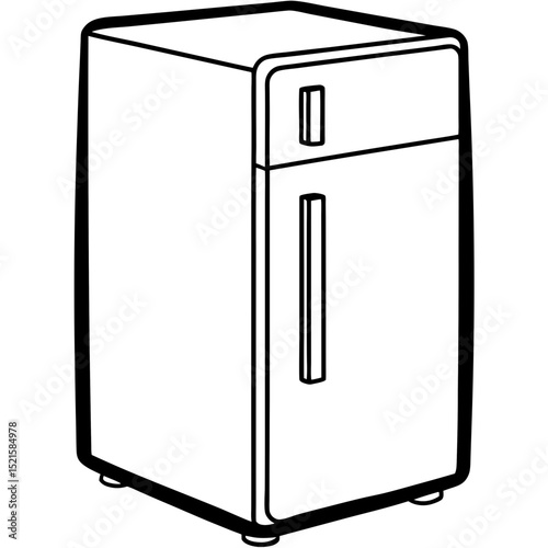 Futuristic Smart Fridge Wireframe Vector Art
