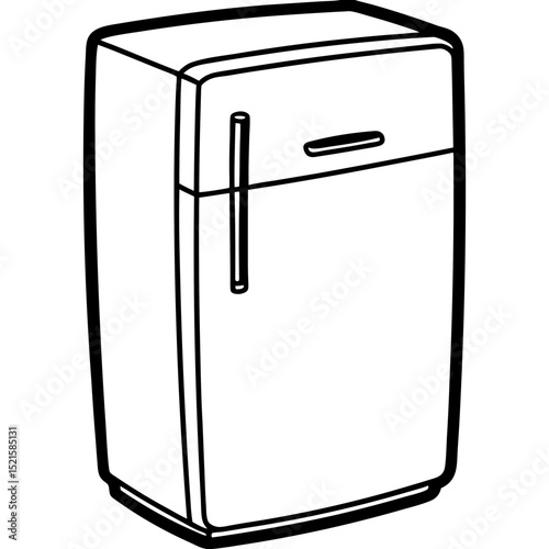 Futuristic Smart Fridge Wireframe Vector Art