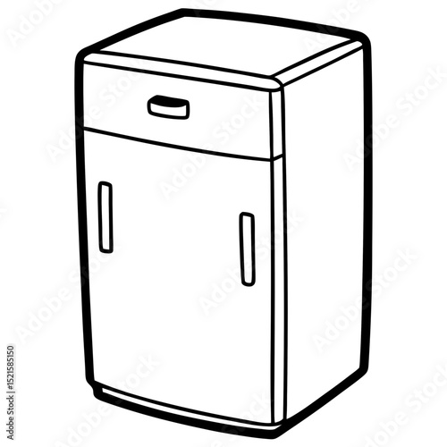Futuristic Smart Fridge Wireframe Vector Art