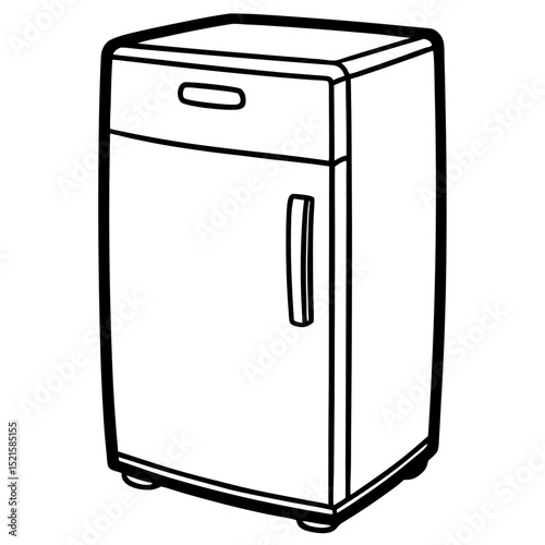 Futuristic Smart Fridge Wireframe Vector Art