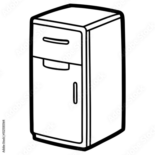 Futuristic Smart Fridge Wireframe Vector Art