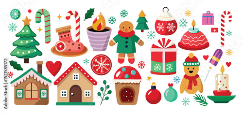 A delightful and festive collection of christmas themed graphic elements and illustrations for seasonal designs