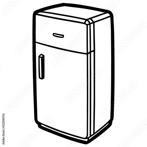 Futuristic Smart Fridge Wireframe Vector Art