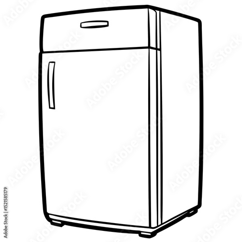 Futuristic Smart Fridge Wireframe Vector Art