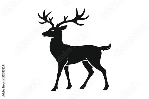 deer silhouette vector illustration isolated on white background