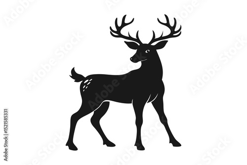 deer silhouette vector illustration isolated on white background