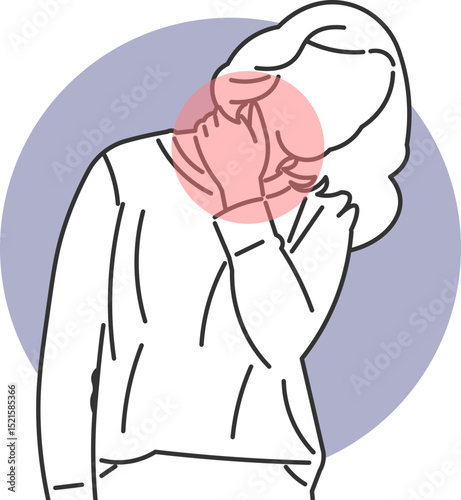 Woman with severe neck pain tilting her head with an expression of physical suffering