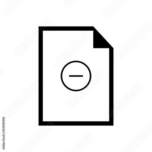 Page with minus mark isolated icon graphic vector