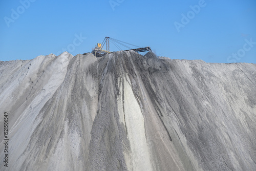Heaps of tailings and mine dumps in Bor, Eastern Serbia, large copper mine owned by Chinese mining company Zijin Mining Group photo