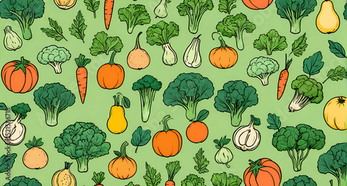 seamless pattern with vegetables