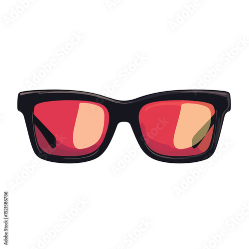 Modern sunglasses with square frame icon for stylish accessories illustration in vector art format