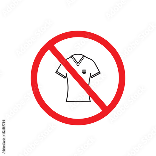 no t-shirt sign (prohibition symbol, not allowed icon)
