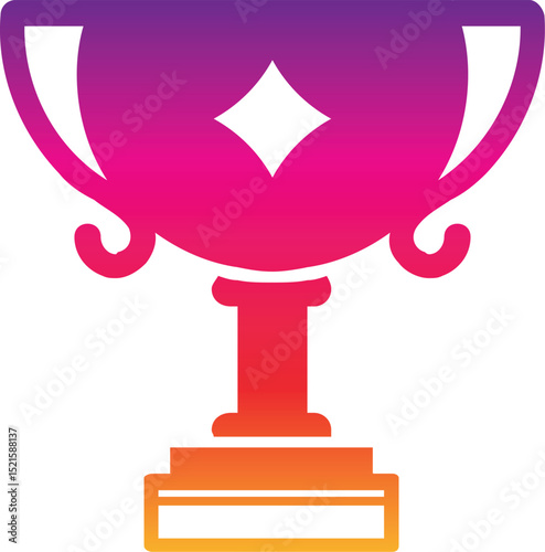 Trophy Flat Design Education Icon with Side Shadow