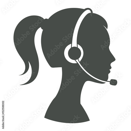 Female customer service agent silhouette