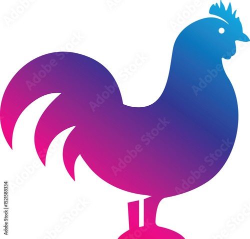 The hen hatch eggs in the nest. Flat vector illustration