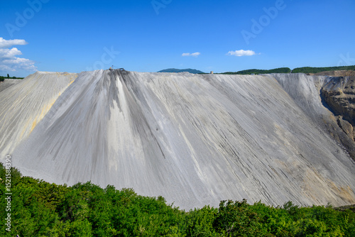 Heaps of tailings and mine dumps in Bor, Eastern Serbia, large copper mine owned by Chinese mining company Zijin Mining Group photo
