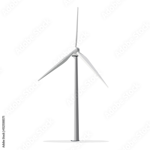 Green Energy Windmill Icon Vector for Environmental Conservation Designs