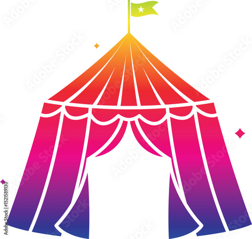 circus tent top vector on a white background