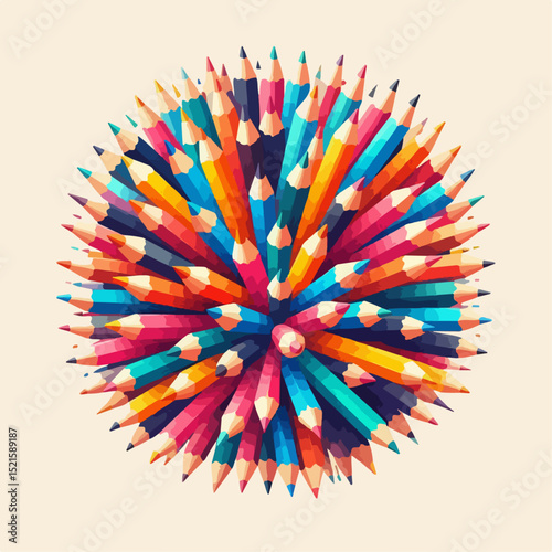 color pencils vector illustration