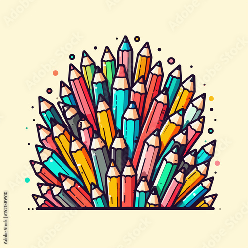 color pencils vector illustration
