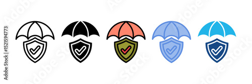 Umbrella Coverage Icon Element For Design