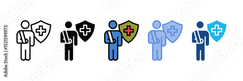 Accident Shield Icon Element For Design