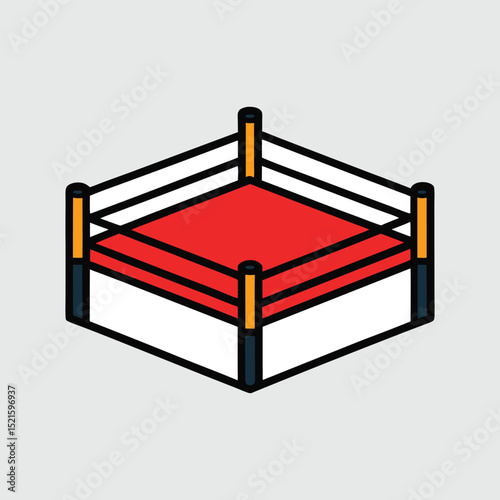 Colorful boxing ring vector art illustration