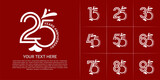 Anniversary logo type set with double line number. white color with leaf ornament can be use special moment