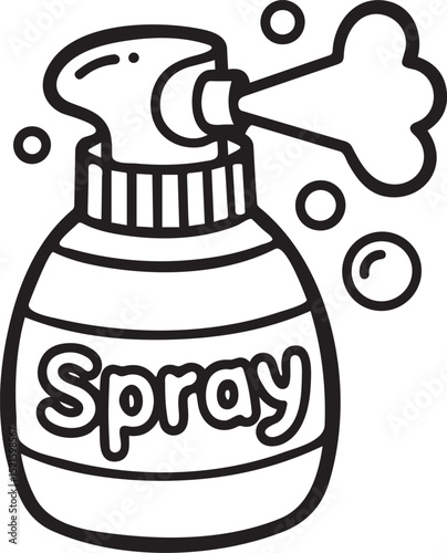 A Simple spray bottle outline vector illustration.