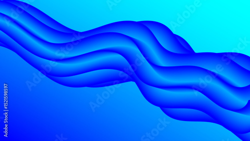 Vivid abstract blue wave pattern on a smooth gradient background, showcasing creativity, modernity, and graphic design elements.