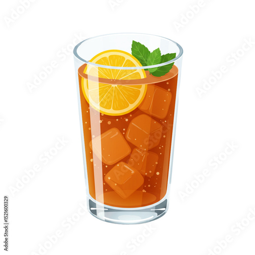 Refreshing Summer Beverage: Iced Tea with Lemon and Mint
