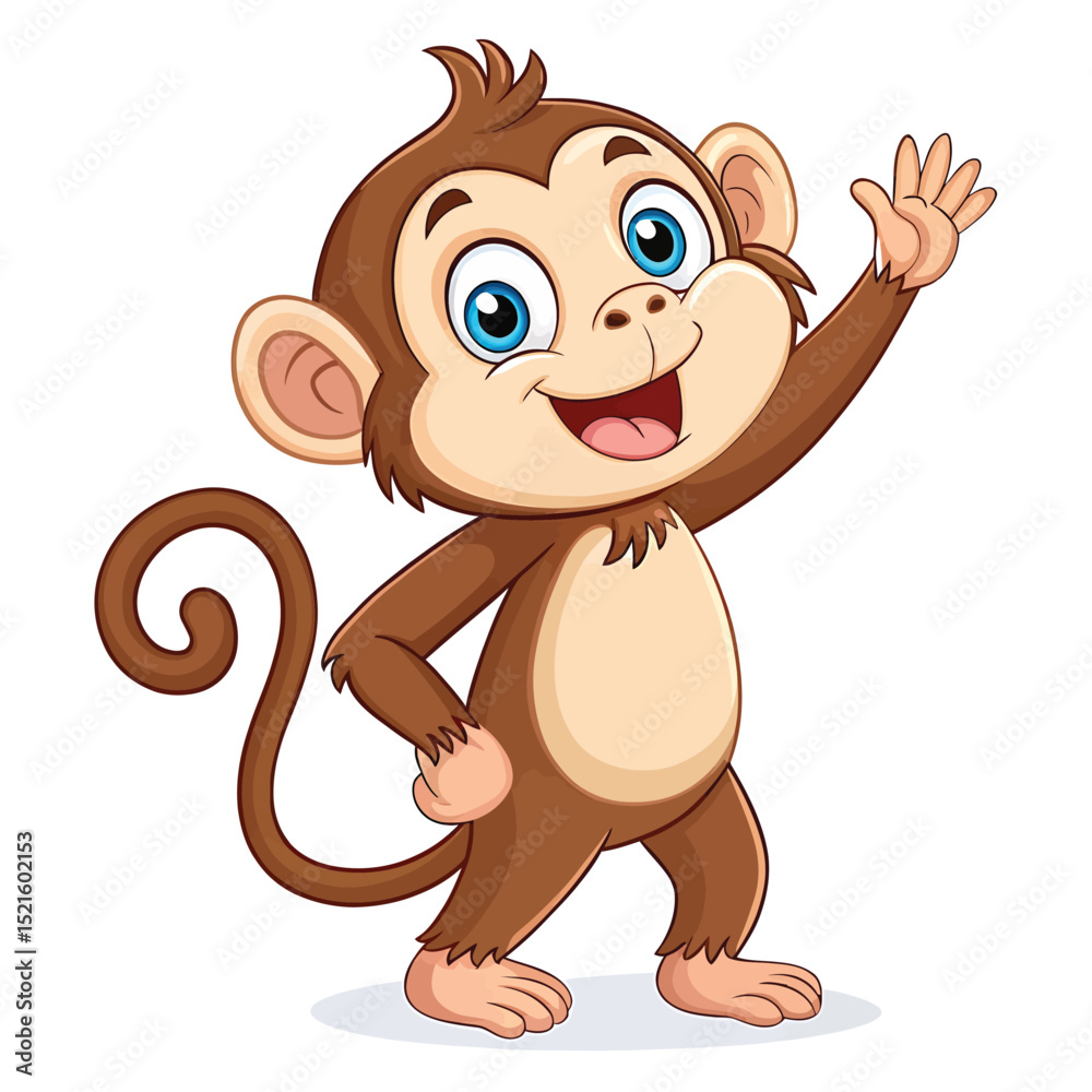 Obraz premium Cute monkey waving 
