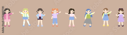 little girls pointing gesture