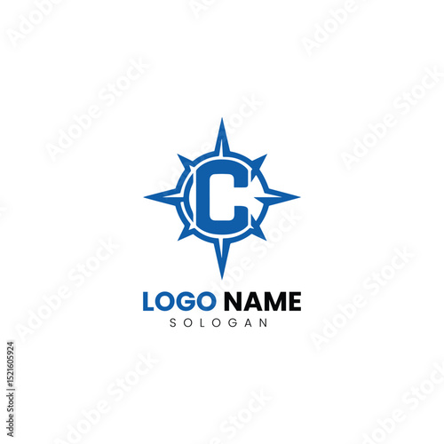 Letter C Compass Logo – Navigation and Direction Branding Design Template