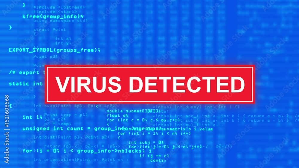 Code background - Virus detected