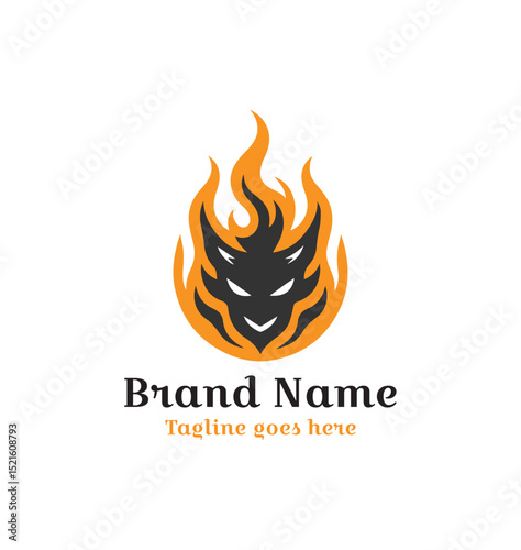 Fire flame logo design with a hot, burning icon vector illustration