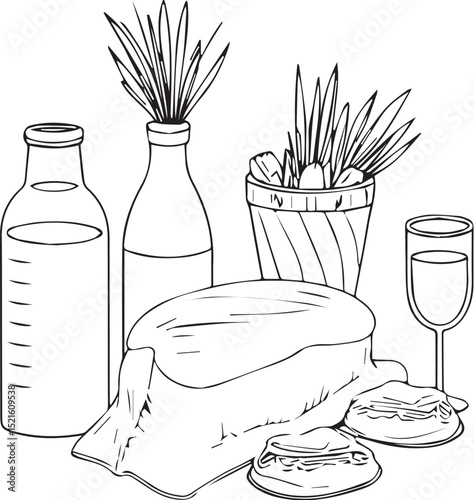 hand drawn vector illustration of food