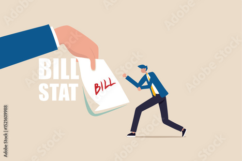 Debt crisis, broke or financial problem from Coronavirus COVID-19 pandemic economic recession concept, depressed frustrated jobless business man worried for loan, mortgage and financial bills.