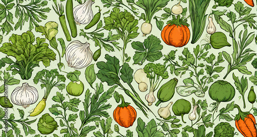 seamless pattern with vegetables