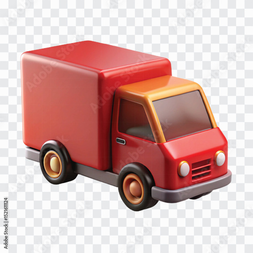 3D Delivery Vehicle Icon PNG | Logistics, Courier Truck, Fast Shipping Transport photo