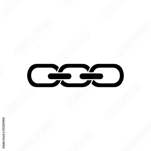Chain logo silhouette icon vector flat design.