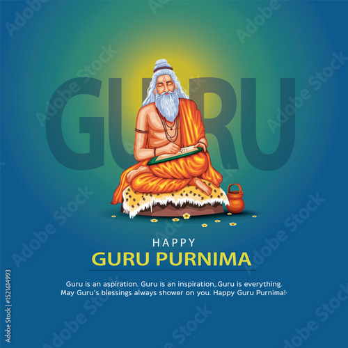 Happy guru Purnima With writing. abstract Vector Illustration design