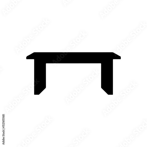Old wooden table silhouette icon vector flat design.