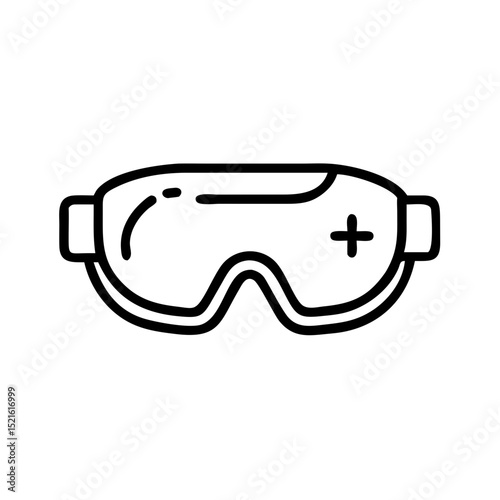 Medical goggles in simple line art design  