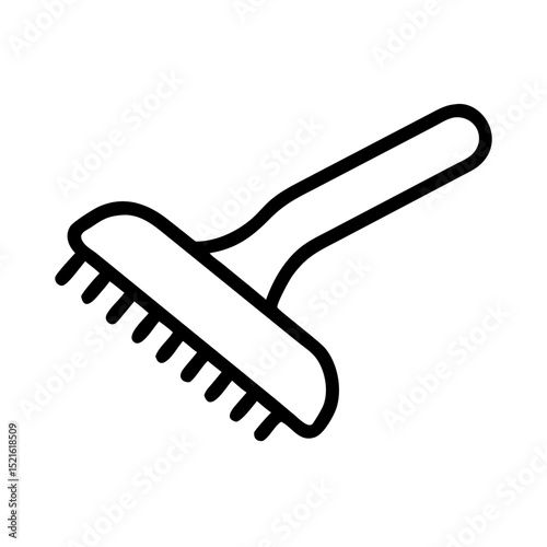 Grooming brush icon in black outline