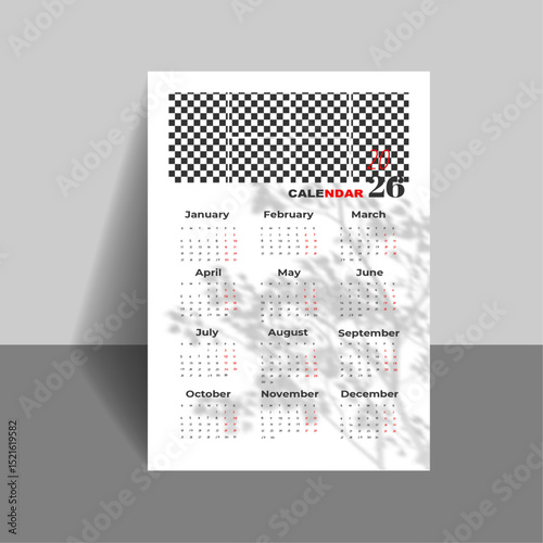 Modern Wall Calendar Design Template Minimalist Style