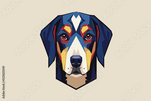 Bold Geometric Dog Head Portrait