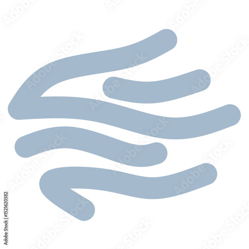 Minimalist flat design wind icon. Great for apps, weather infographics, school materials, and forecast visuals. Editable and versatile for both print and digital projects.