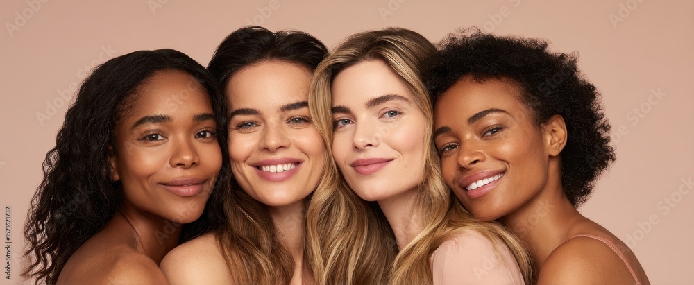 Obraz premium The beauty of friendship among diverse women showcasing unity and confidence.
