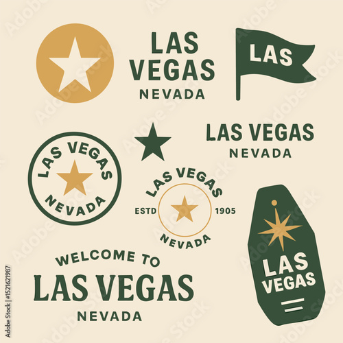 set of  Las Vegas labels